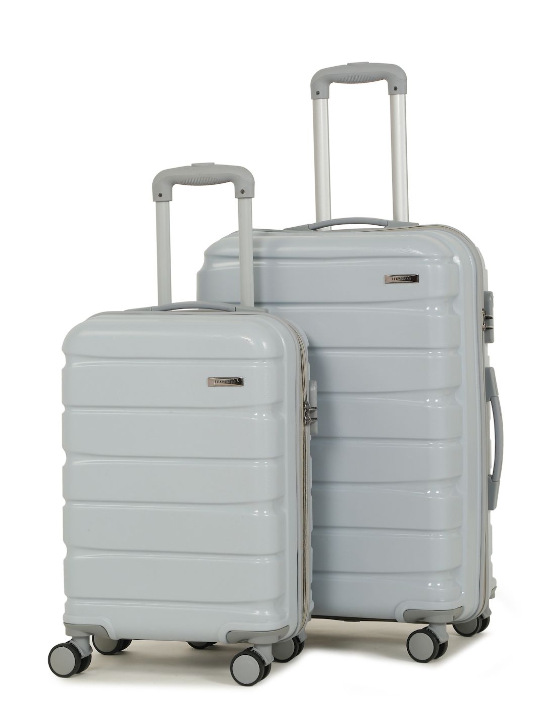 Teakwood Leathers Unisex Set Of 2 Textured Water Resistant Trolley Suitcase-image-31