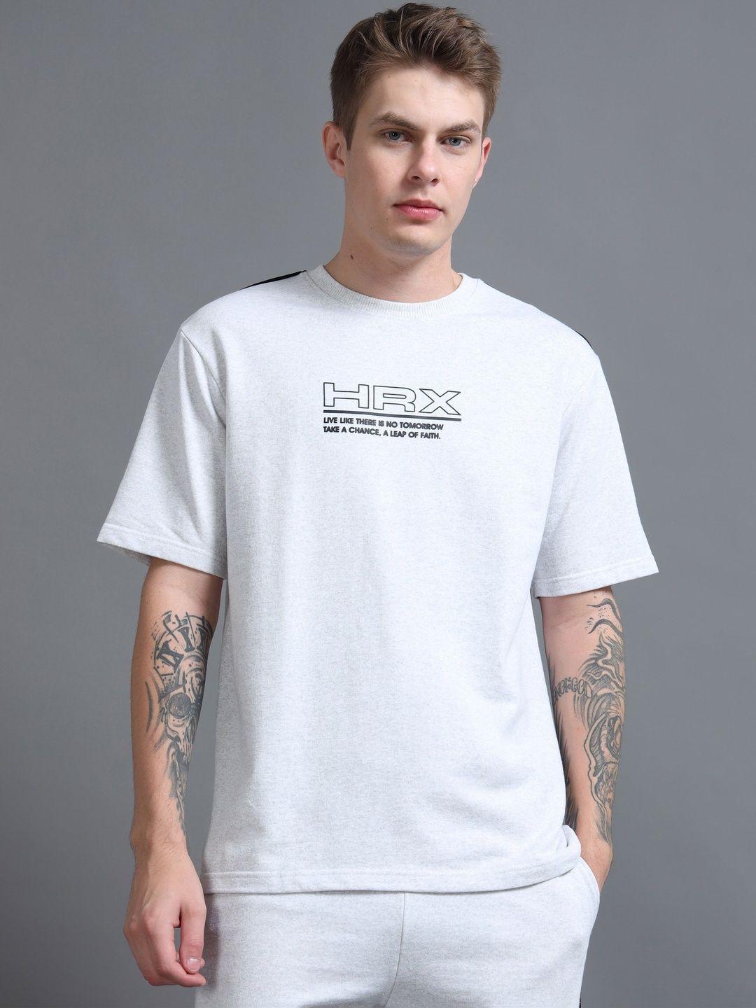 HRX by Hrithik Roshan Mens Cotton Lifestyle Relaxed T-shirt-image-1