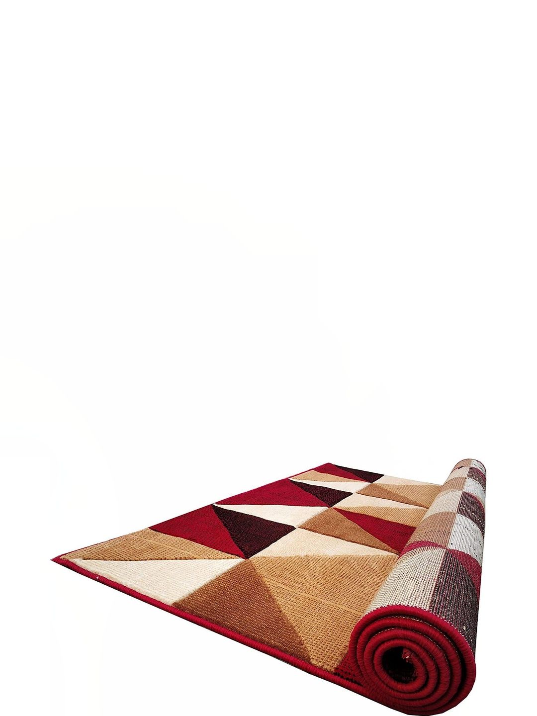 KAYNAT CARPET Red Geometric Anti-Skid Woollen Carpet-picture-16
