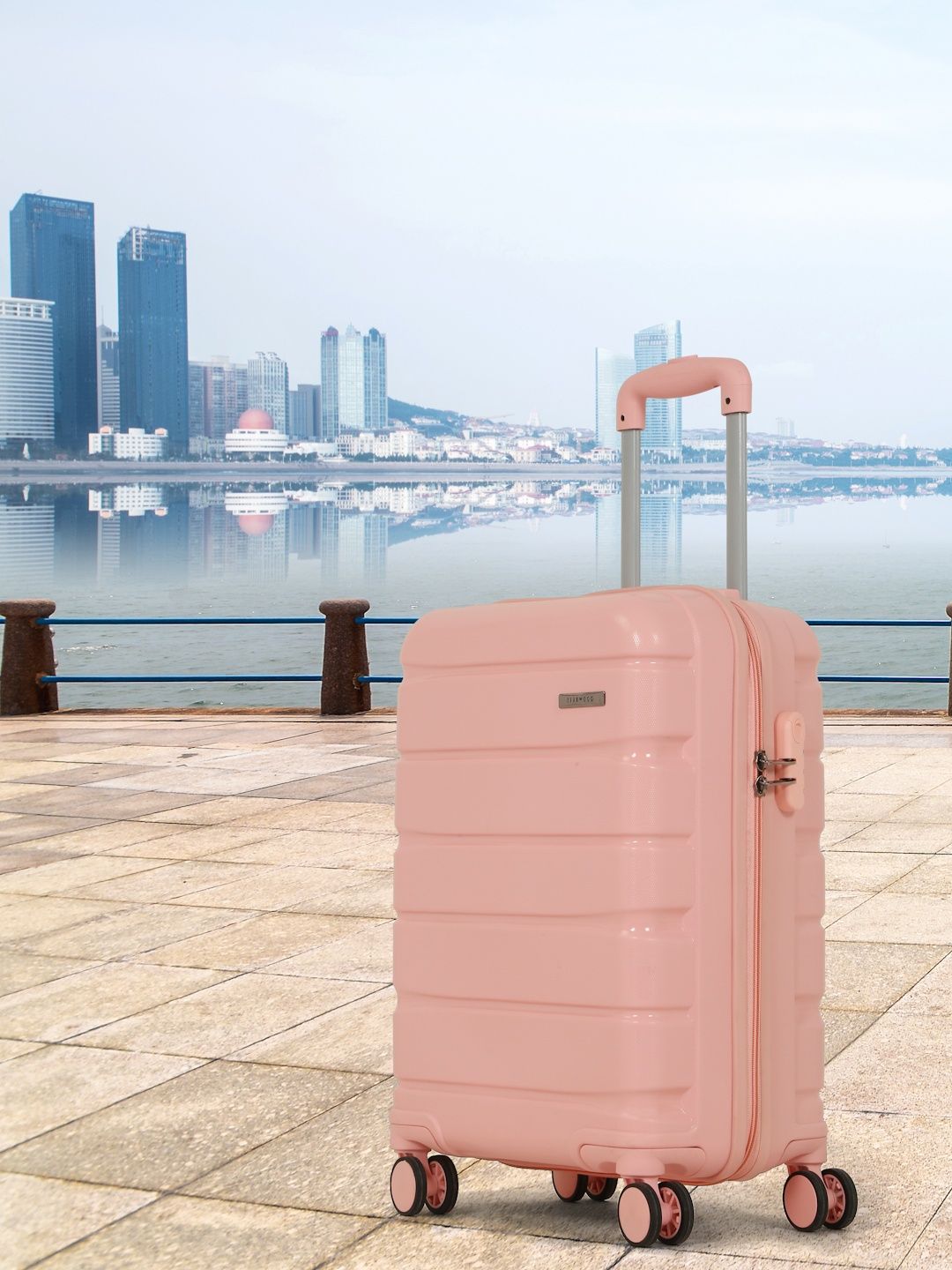 Teakwood Leathers Unisex Textured Water Resistant Cabin Trolley Suitcase-image-27