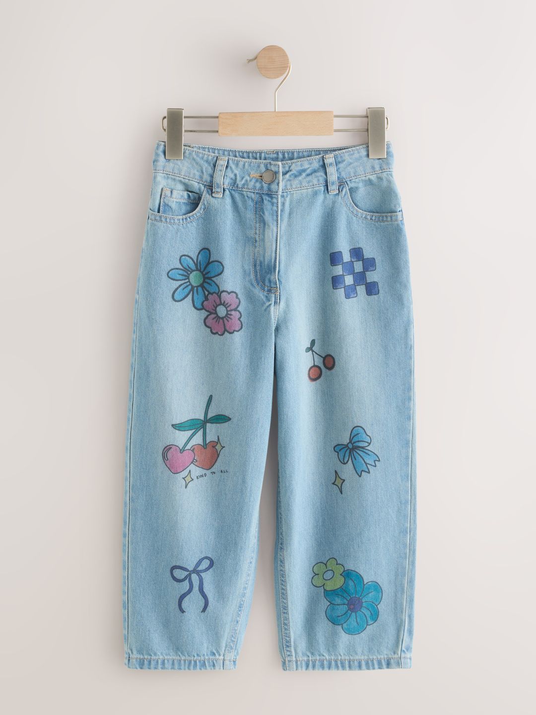 NEXT Girls Printed Regular Fit Mid-Rise Light Fade Jeans-picture-54