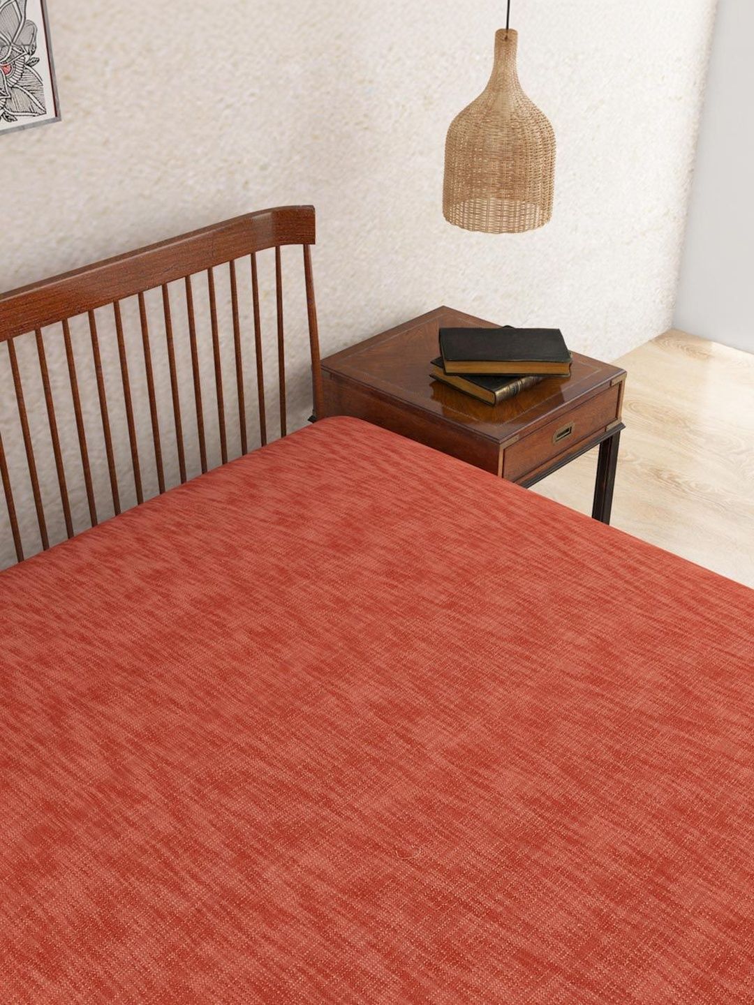 Fabindia Rust & Peach-Colored Cotton Double King Bed Covers-picture-11