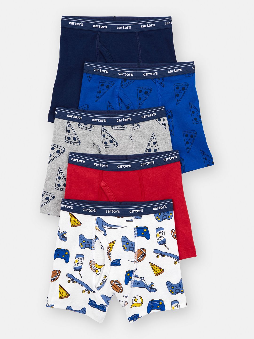 Carter's Boys Pack Of 5 Cotton Assorted Printed Trunks-picture-58