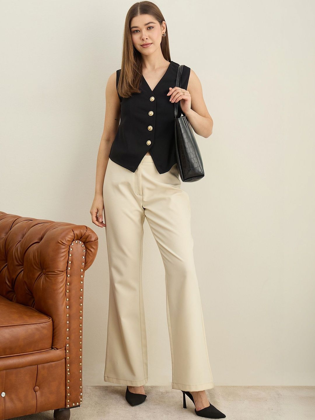 StyleStone Women's Black Polyester Waistcoat Top-picture-38