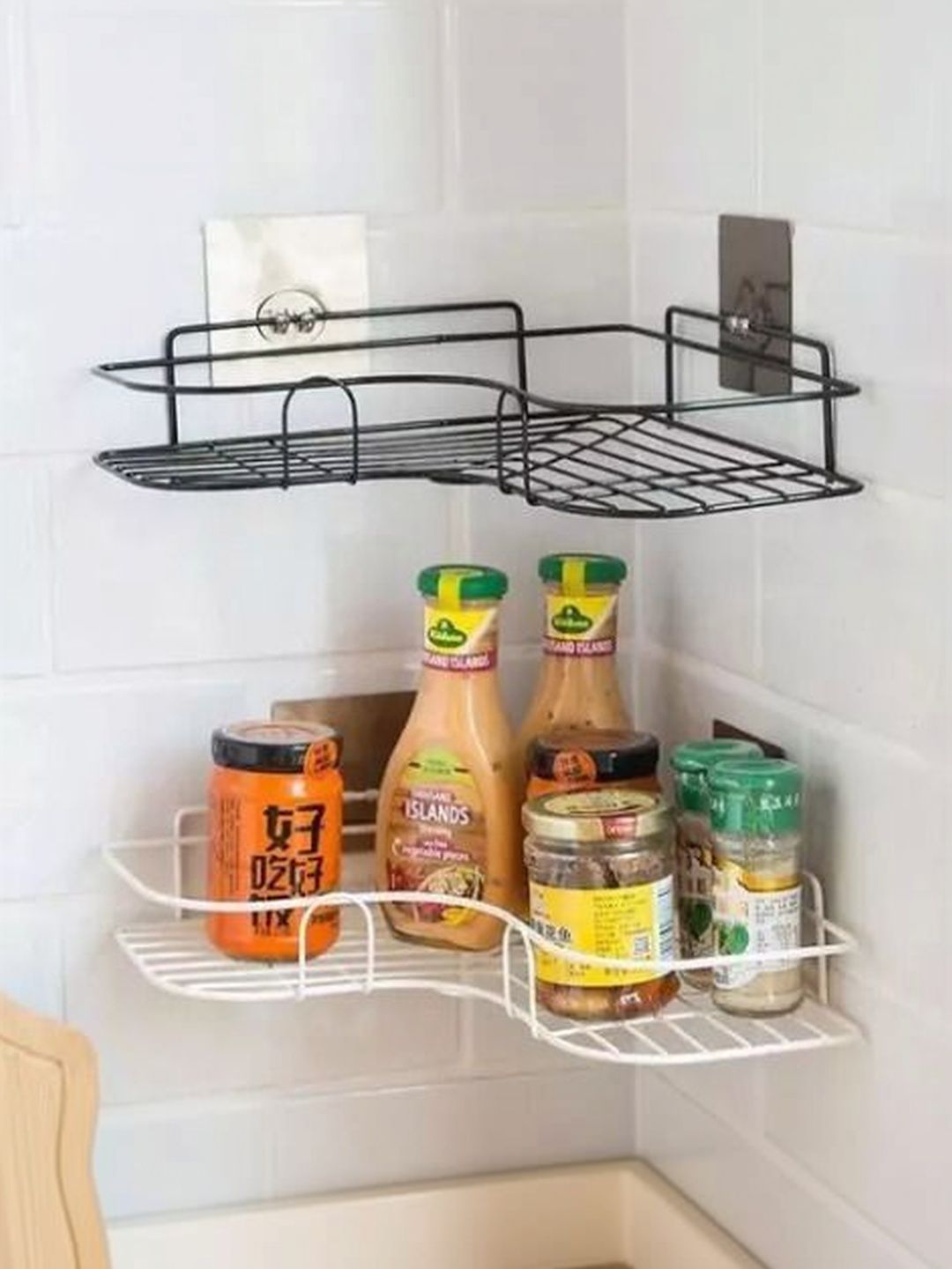 DXDT Steel & Black Metal Corner Wall Shelf-picture-34
