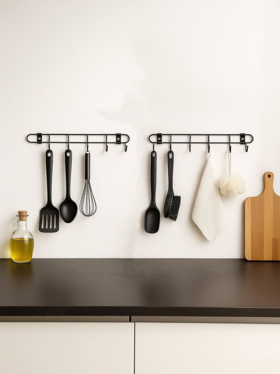 DXDT 2-Pcs Black Steel Kitchen Utensil Hanger-image-32