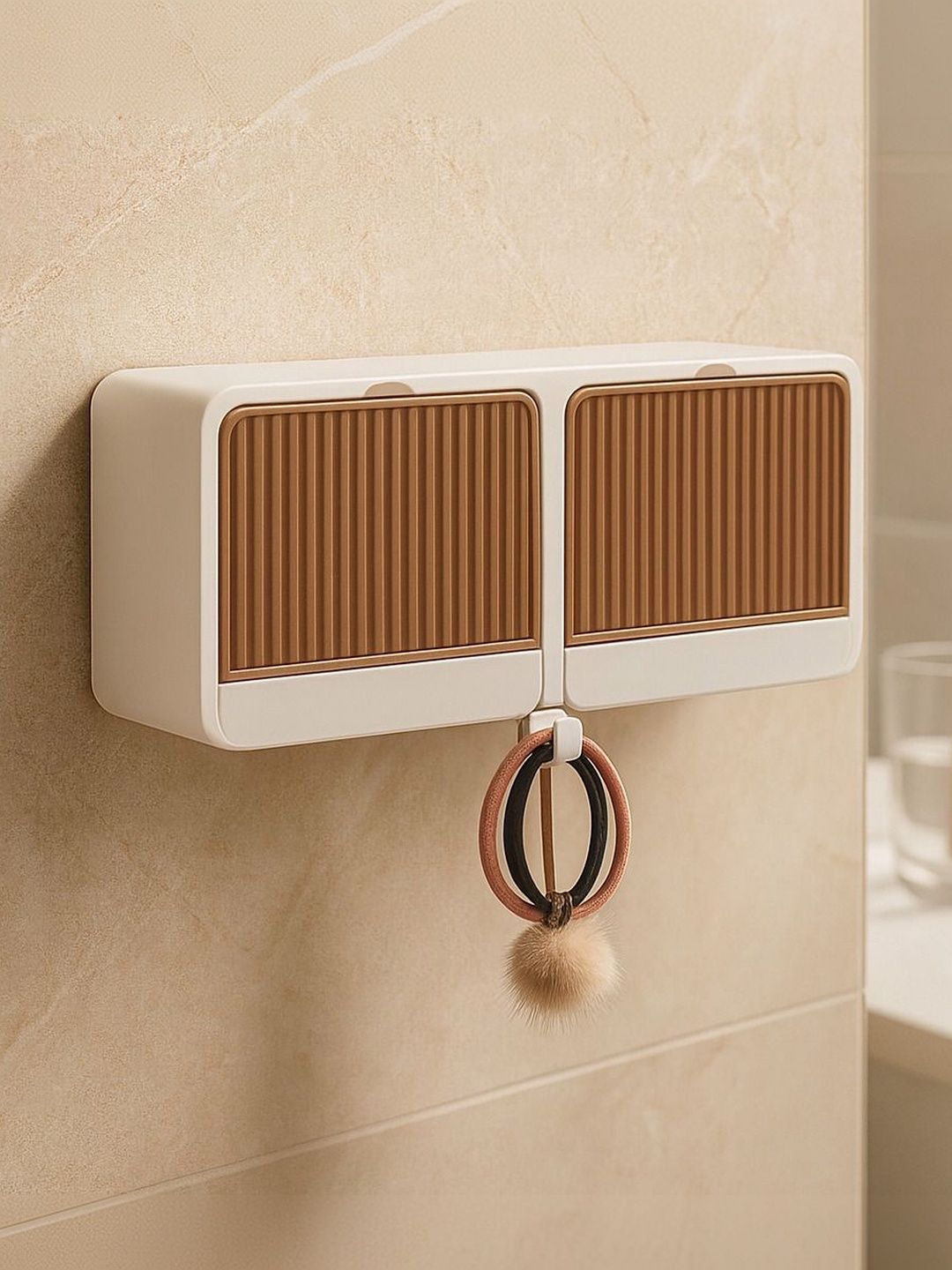 DXDT Brown 2-In-1 Wall Mounted Soap Bar Holder-image-42