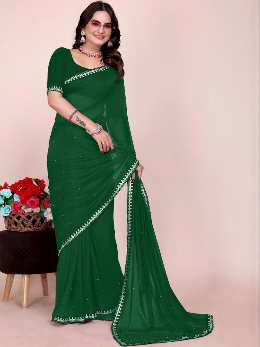 Varutex Embellished Sequinned Heavy Work Saree-picture-44