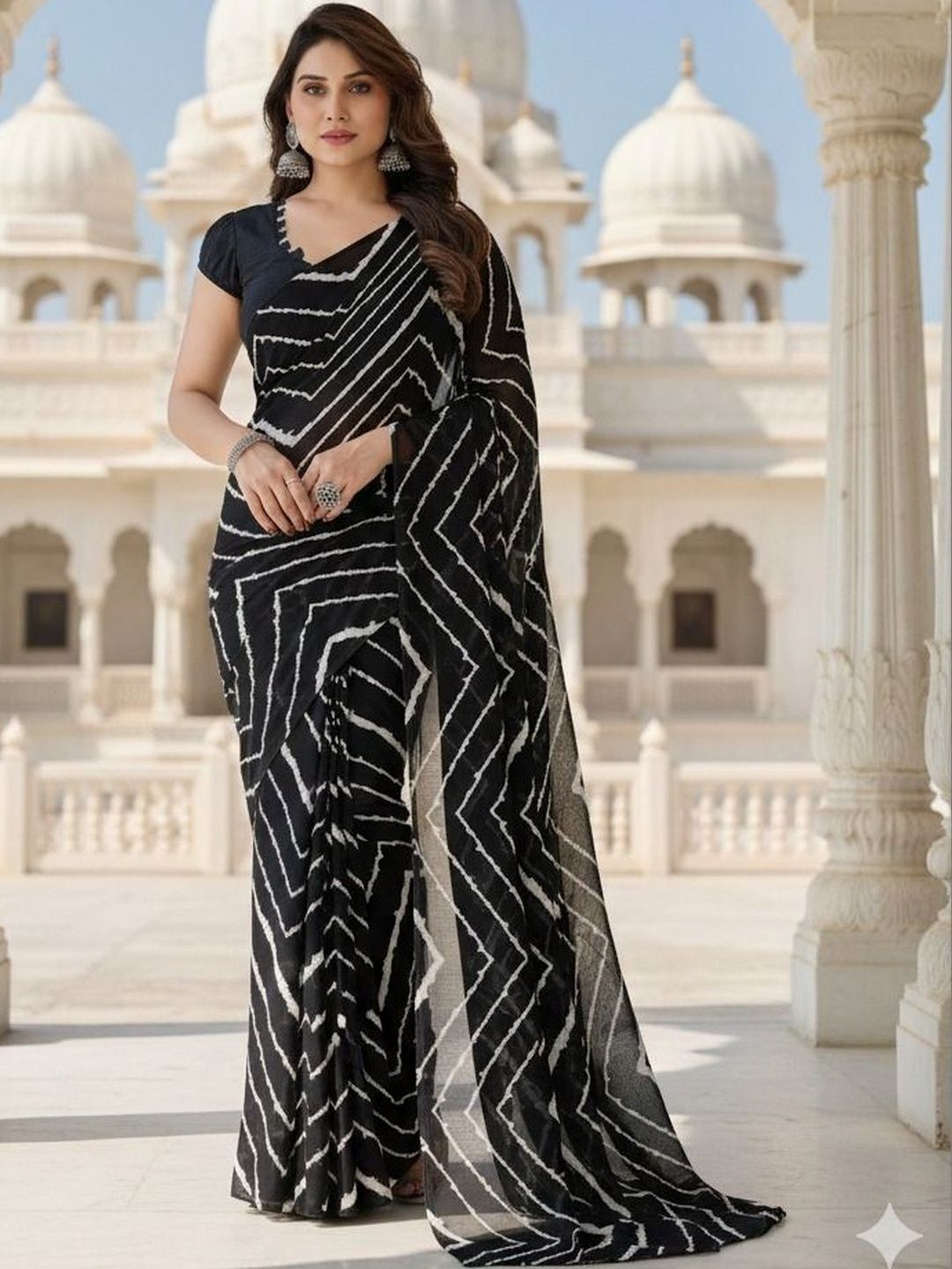 Varutex Leheriya Poly Georgette Saree-picture-27