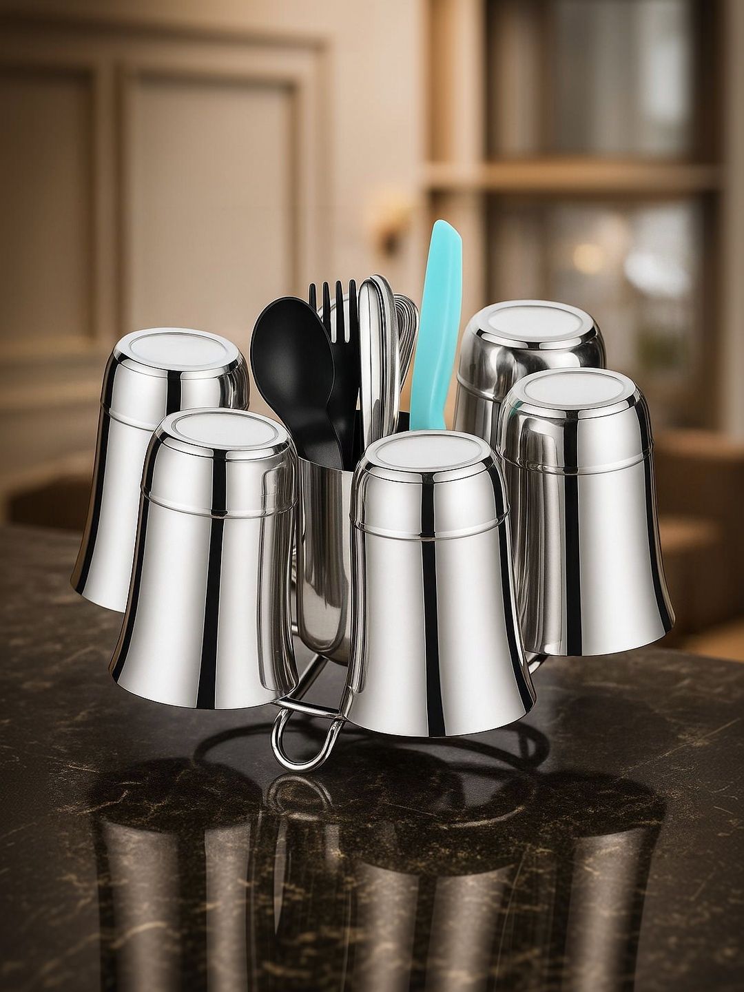 DXDT Stainless Steel 6-Glass Table Holder-image-40