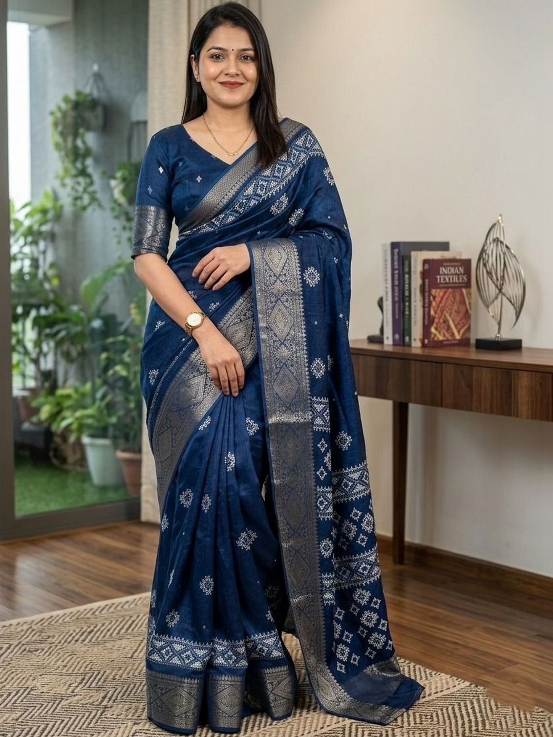 Swaraas Woven Design Zari Silk Blend Saree-picture-40