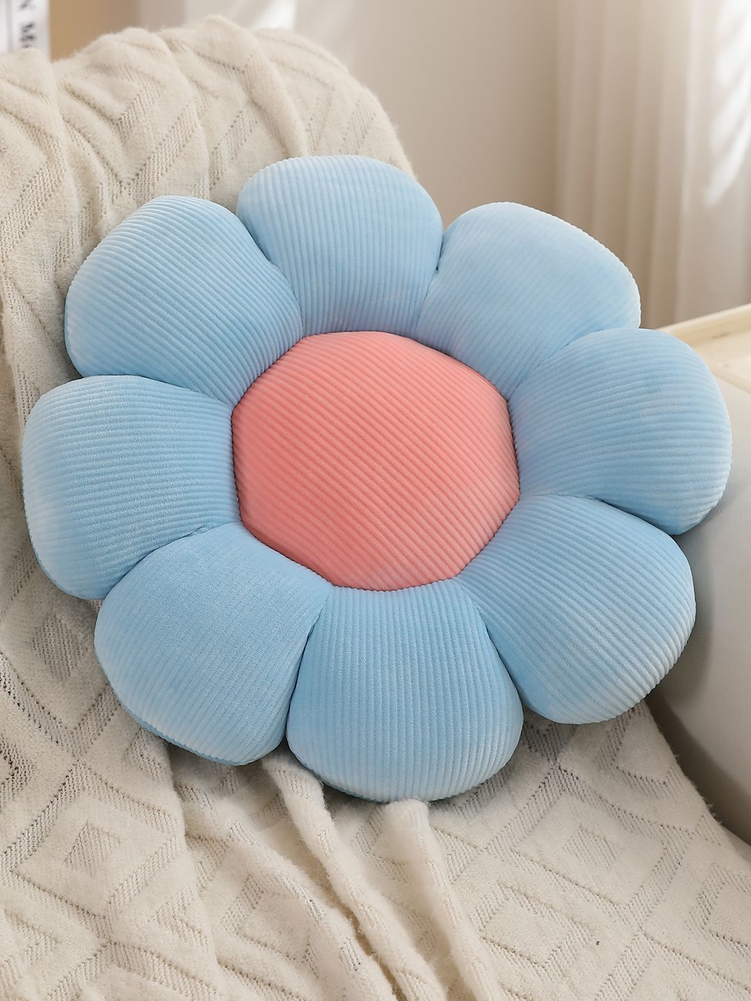 HOKIPO Blue Cotton Filled Cotton Core Pillow-picture-14