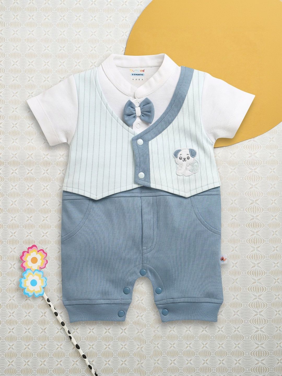 BUMZEE Boys Stiped Cotton Rompers-picture-39