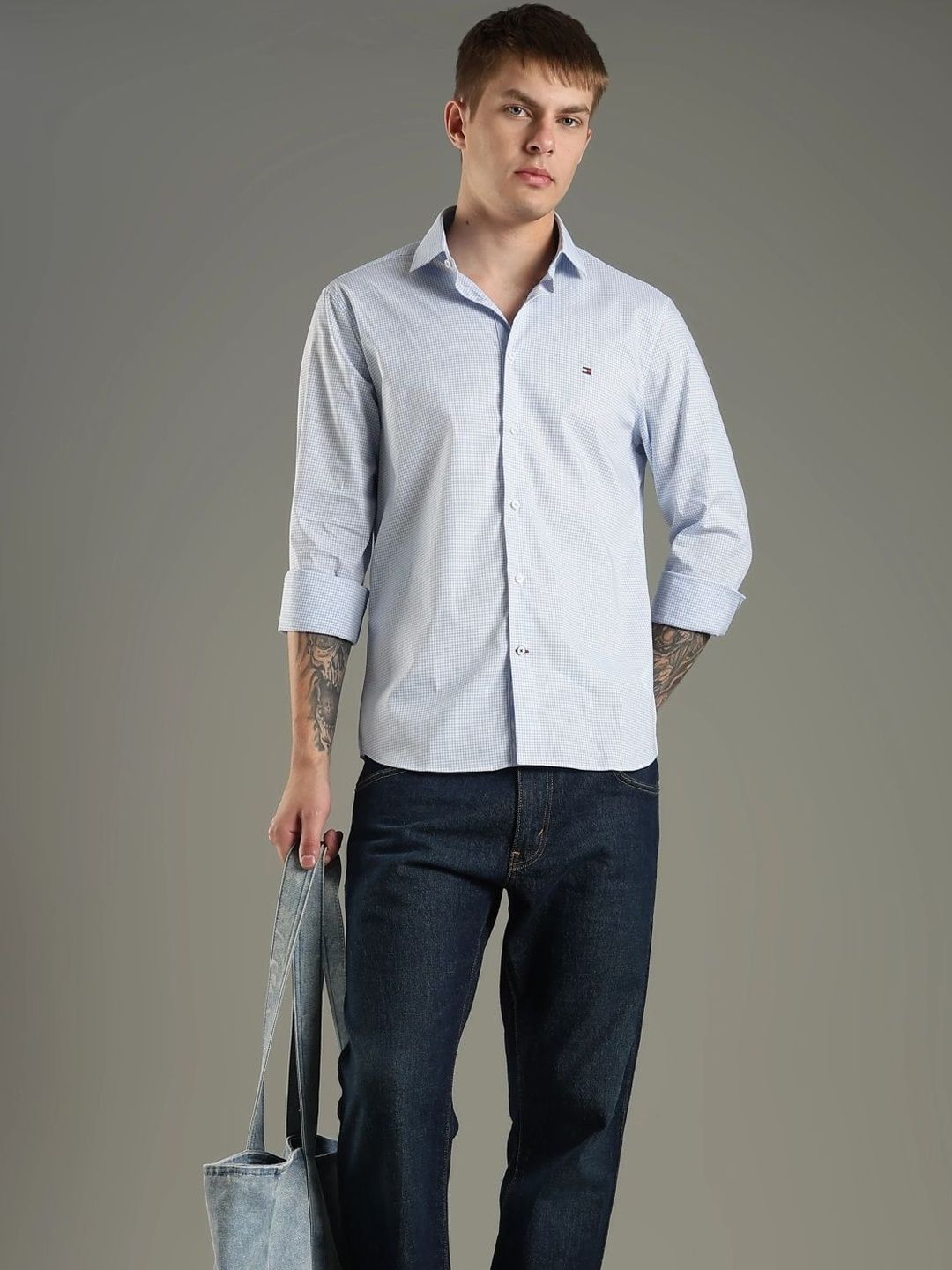 Tommy Hilfiger Checks Slim Fit Cotton Shirts-picture-41
