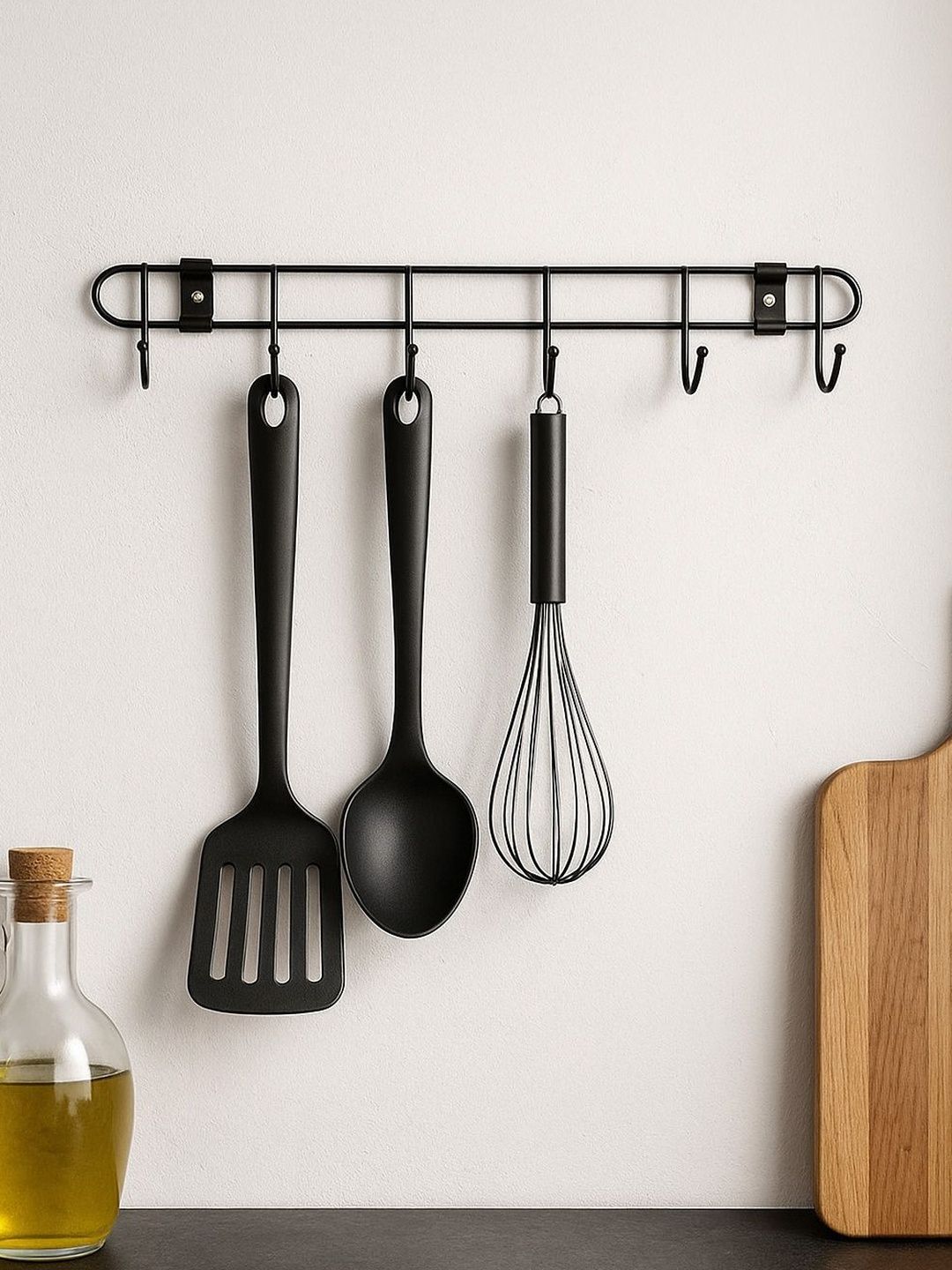 DXDT Black Carbon Steel Kitchen 11 Hooks Wall Mounted Holder-picture-26
