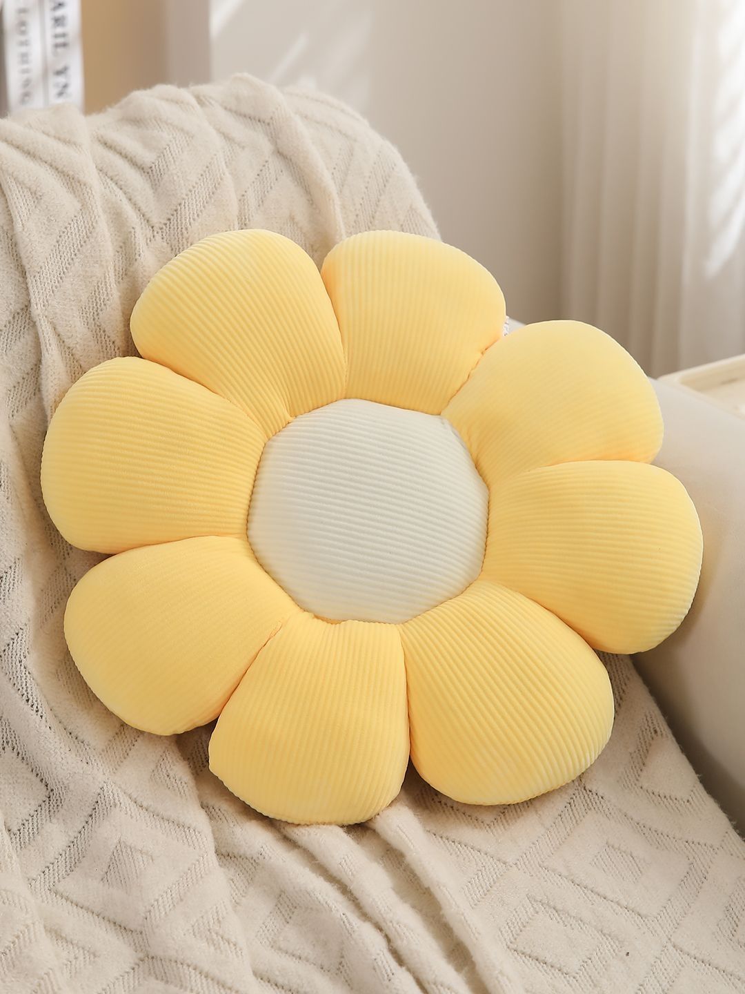 HOKIPO Yellow Cotton Filled Cotton Core Pillow-picture-13