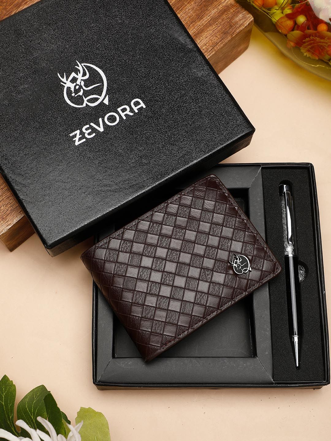 ZEVORA ZEVORA Men Pen & Wallet Leather Accessory Gift Set