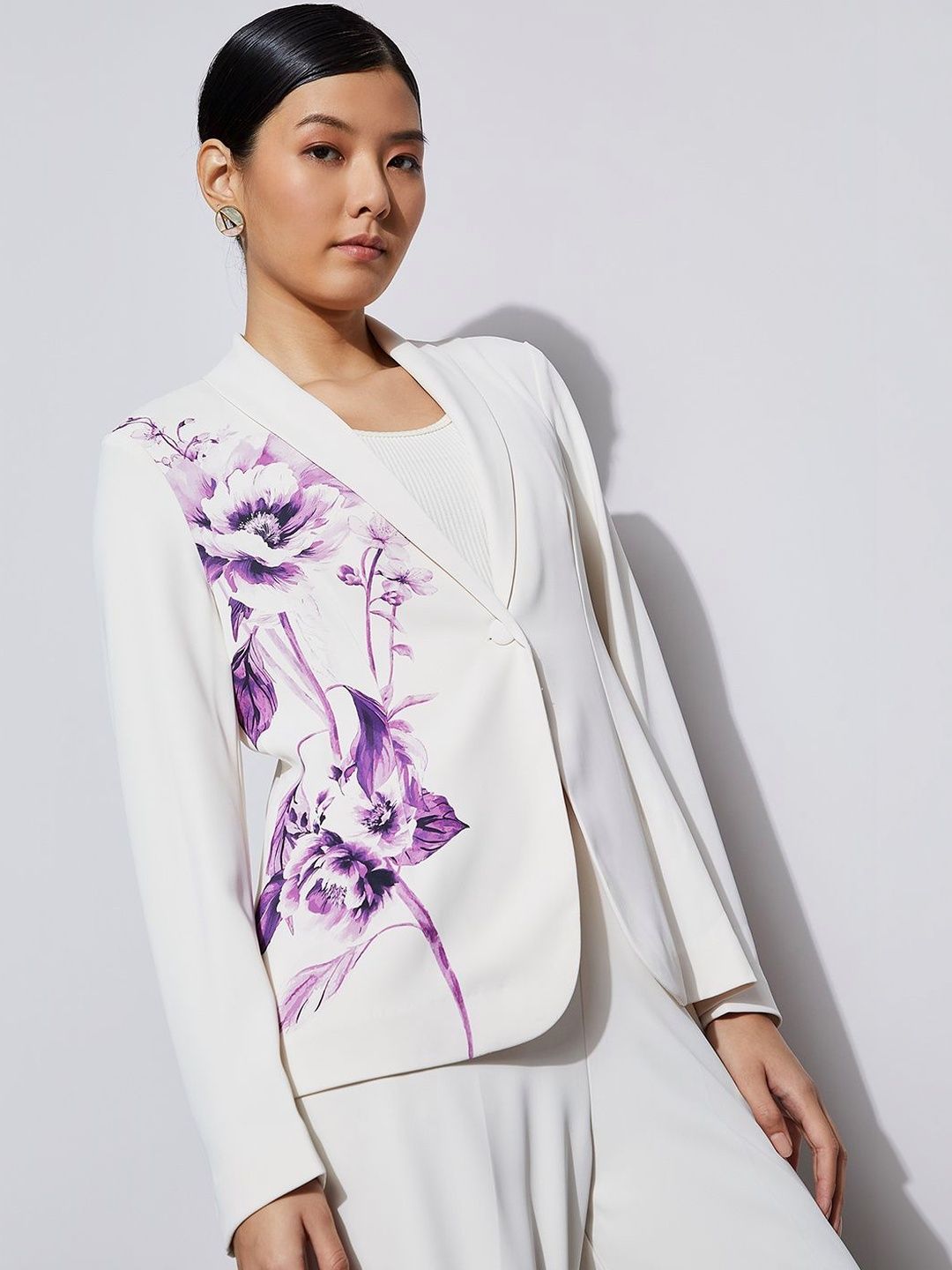 CODE by Lifestyle Printed Notched Lapel Single-Breasted Blazers-picture-28