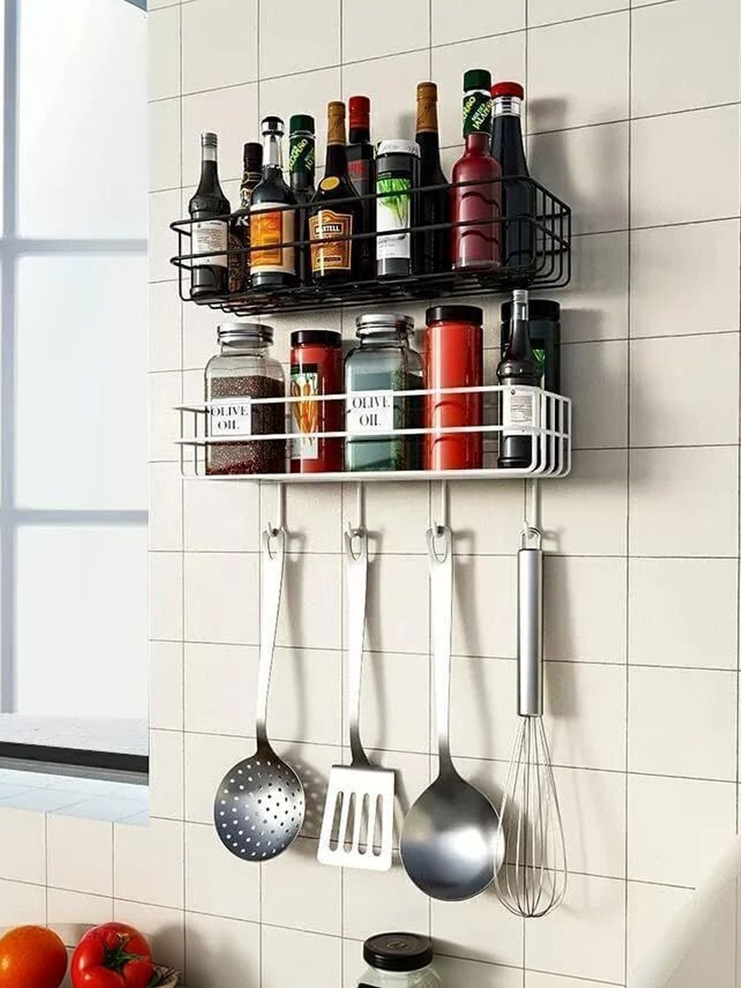 DXDT Blak & White Wall Mounted 2-Pcs Kitchen Holders-picture-18