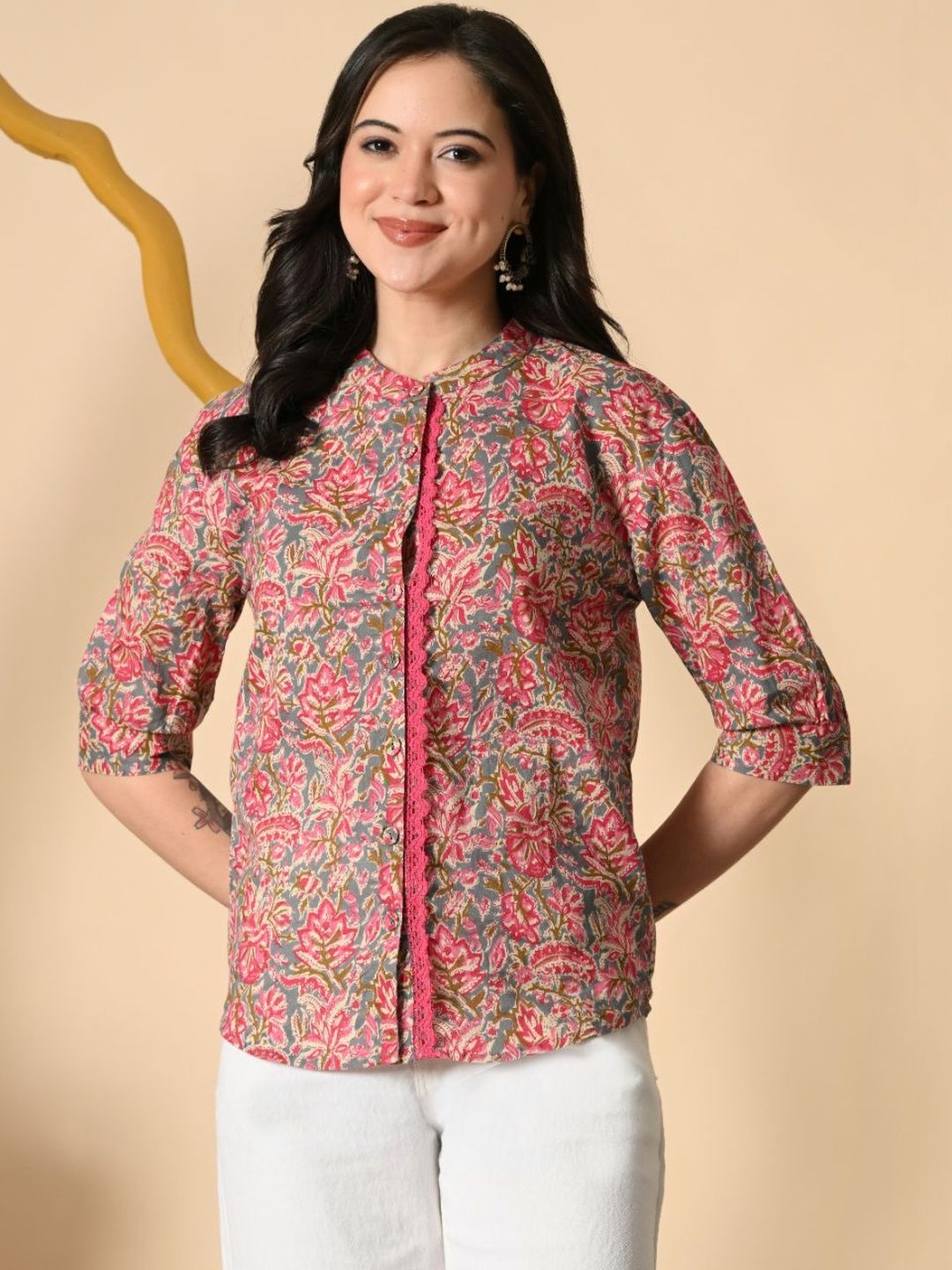 Anouk Rustic Floral Printed Pure Cotton Blend Kurti-picture-40