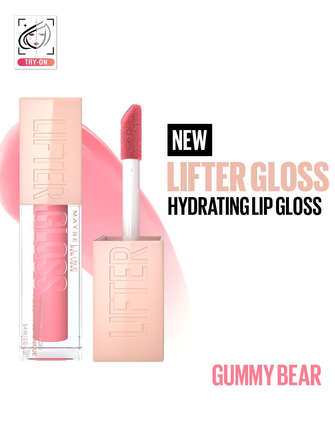 Maybelline New York Lifter Gloss Hydrating Lip Gloss with Hyaluron 5.4 ml - Gummy Bear-picture-52