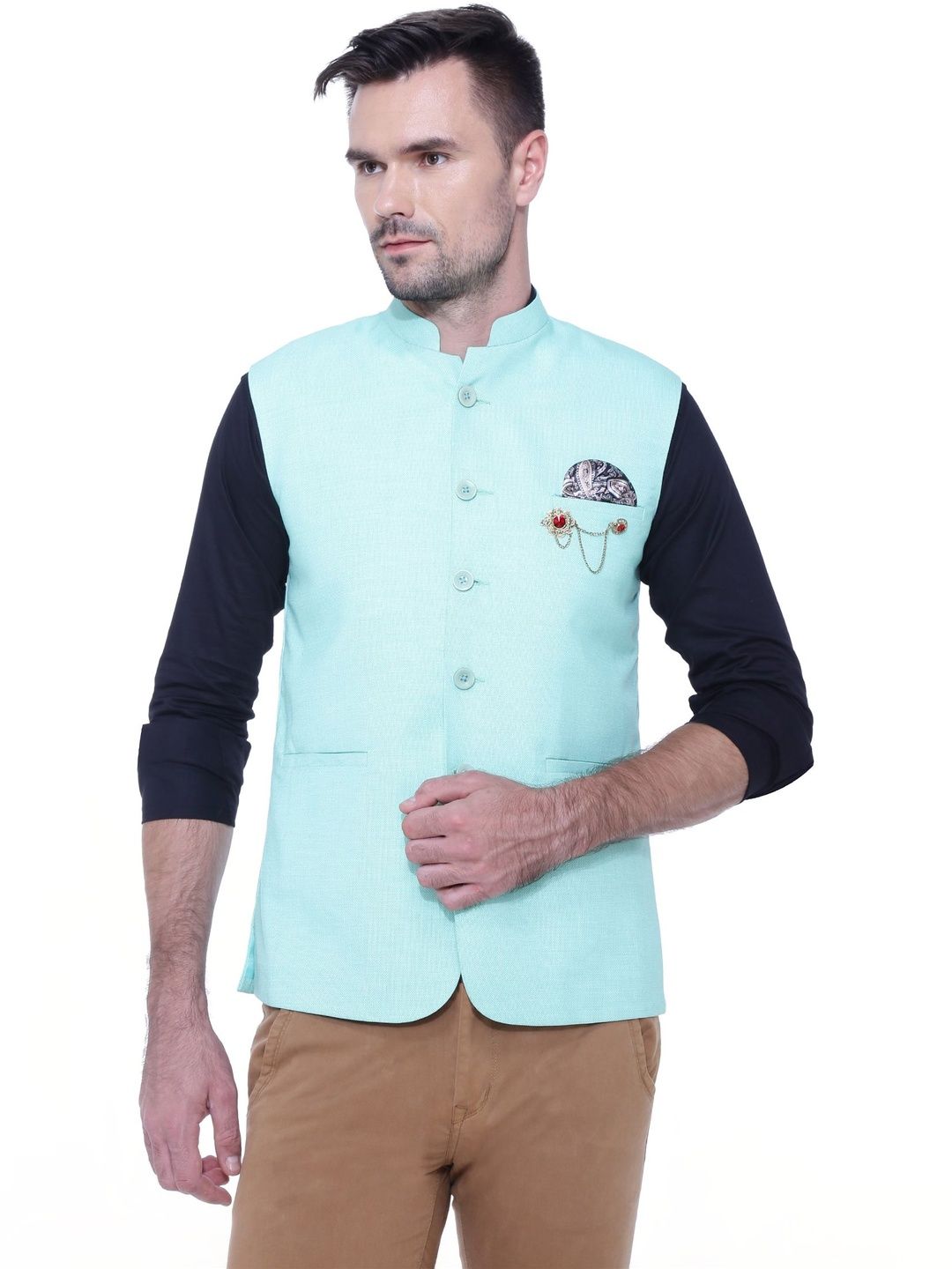 FRIENDHOOD Mandarin Collar Nehru Jackets-picture-16