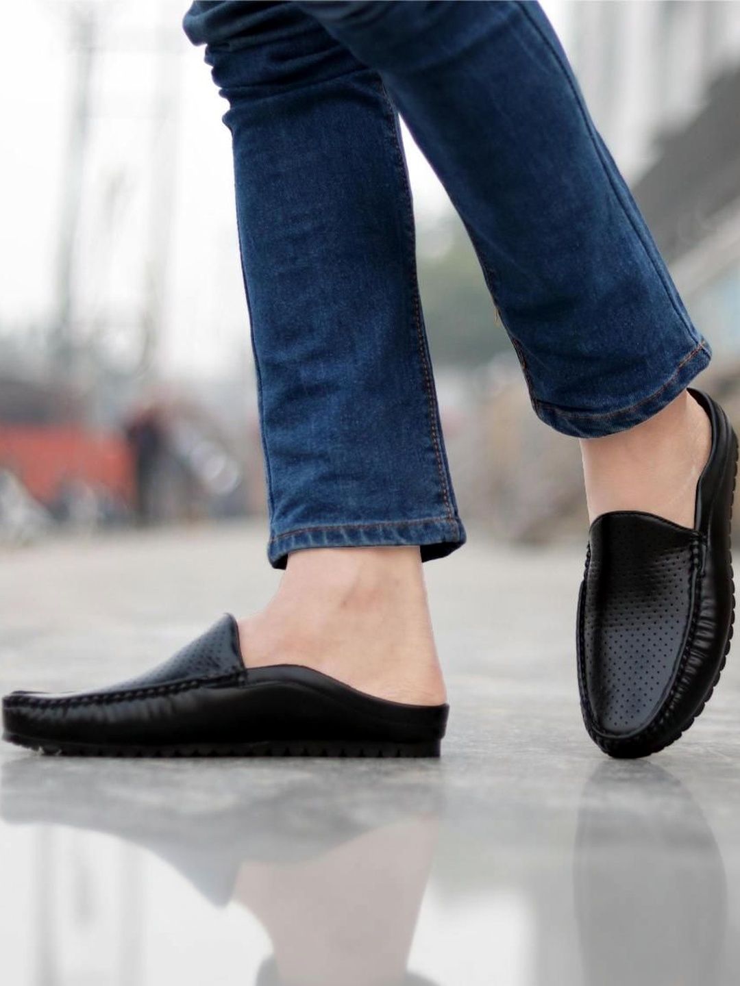 HERE&NOW Men Leather Round Toe Slip-On Loafers Formal Shoes-image-23