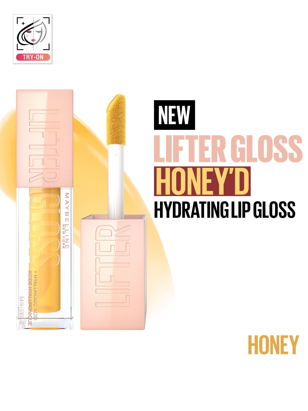 Maybelline New York Lifter Gloss Honeyd Hydrating Lip Gloss 5.4 ml - Honey 026-image-1