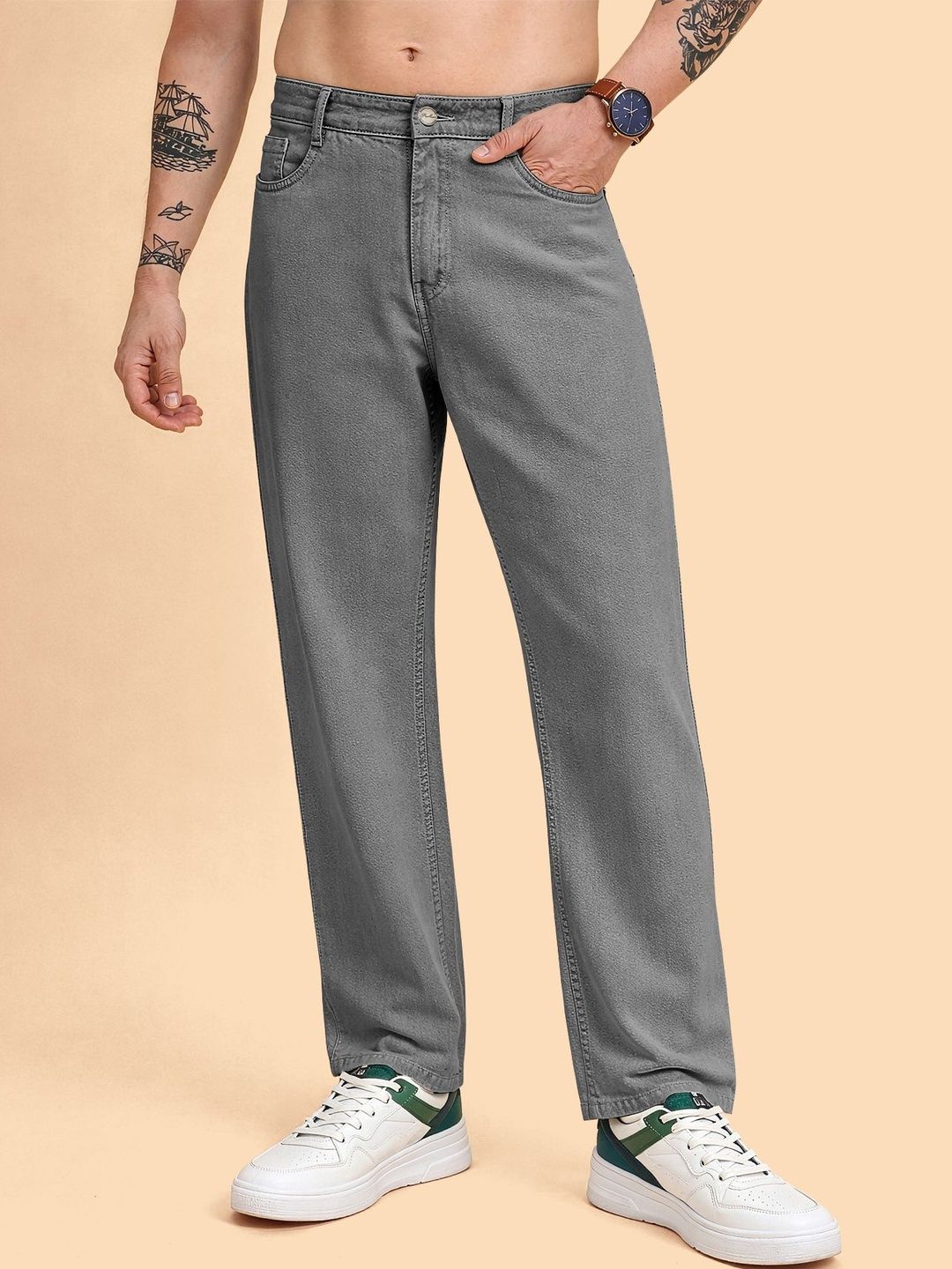 MULVARI Men Straight Fit Low-Rise Trousers-picture-32