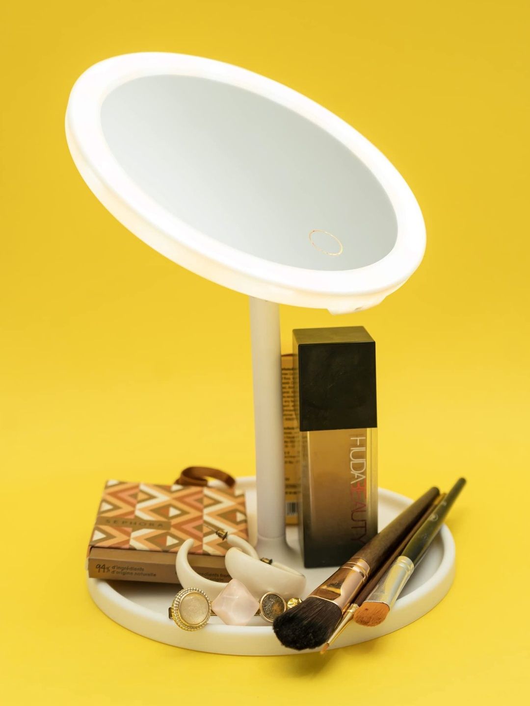 Stelliferous White Makeup Table Top Mirror-image-17
