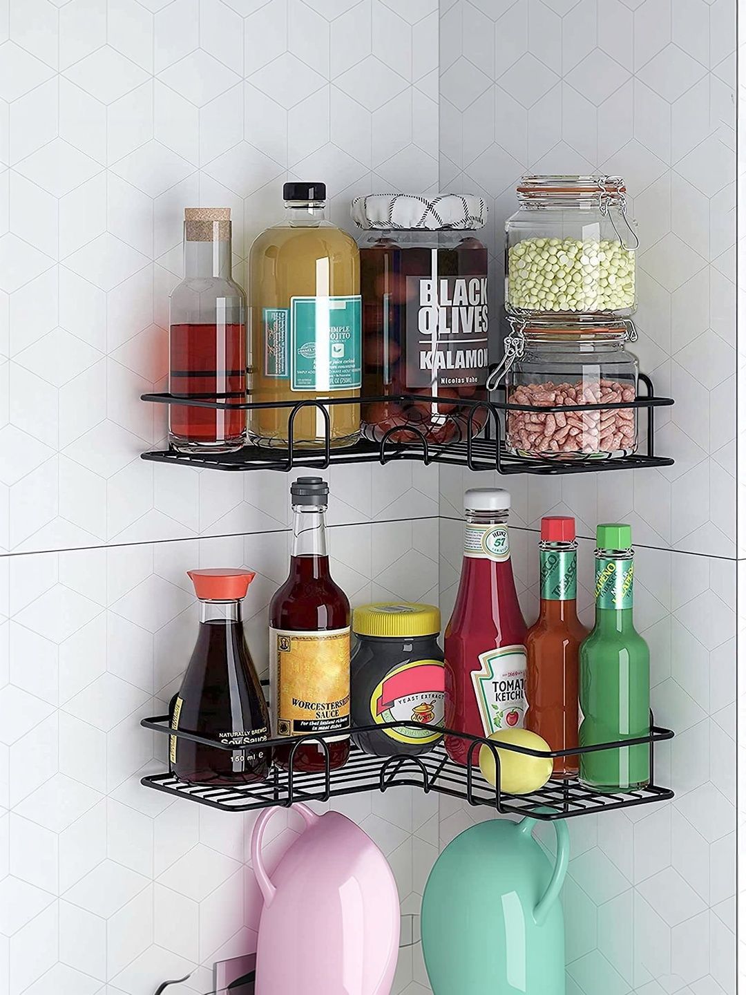 DXDT Black Metal Corner Wall Shelf-picture-52