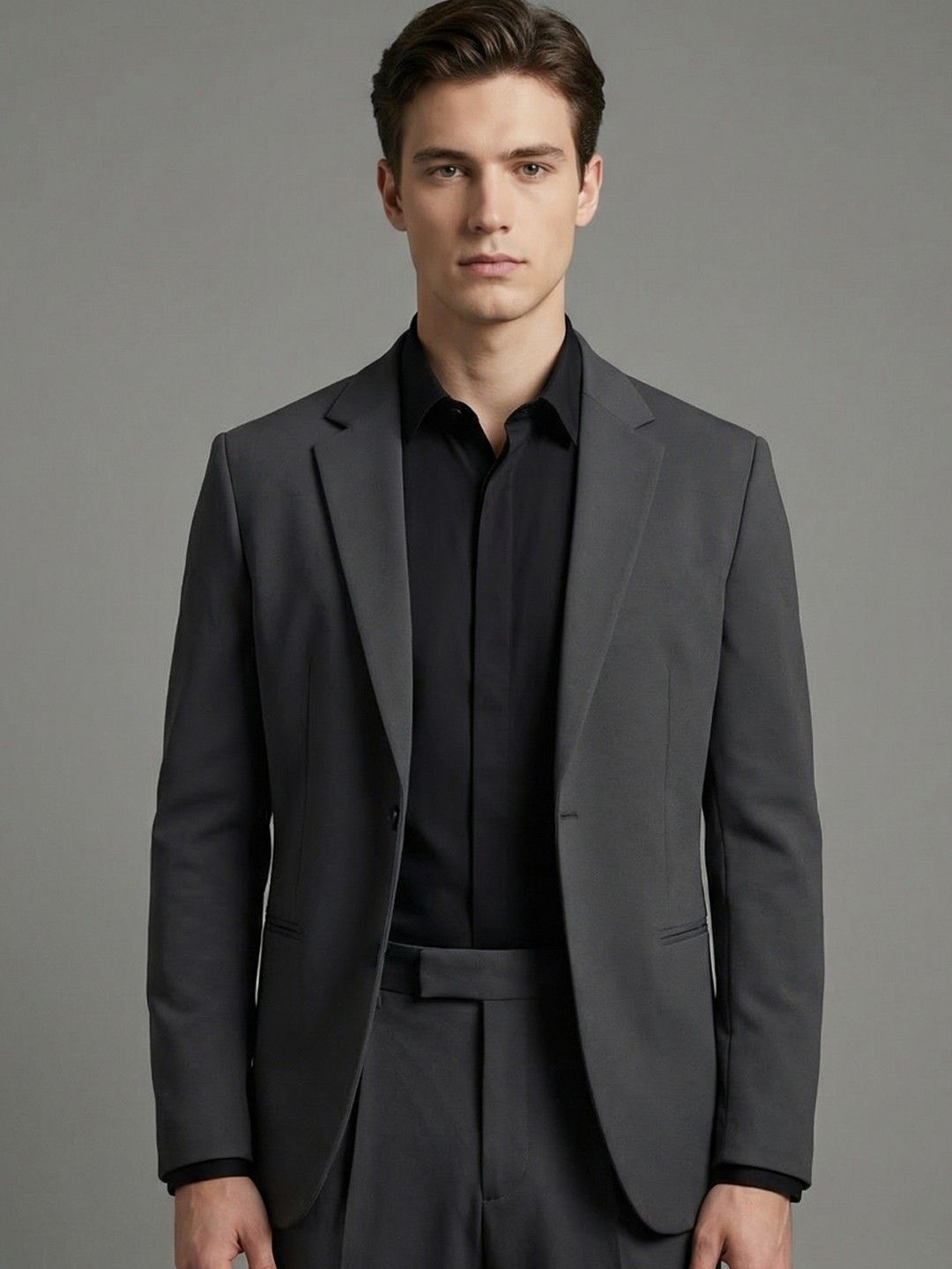 HE SPOKE Notched Lapel Single Breasted Blazer-picture-13