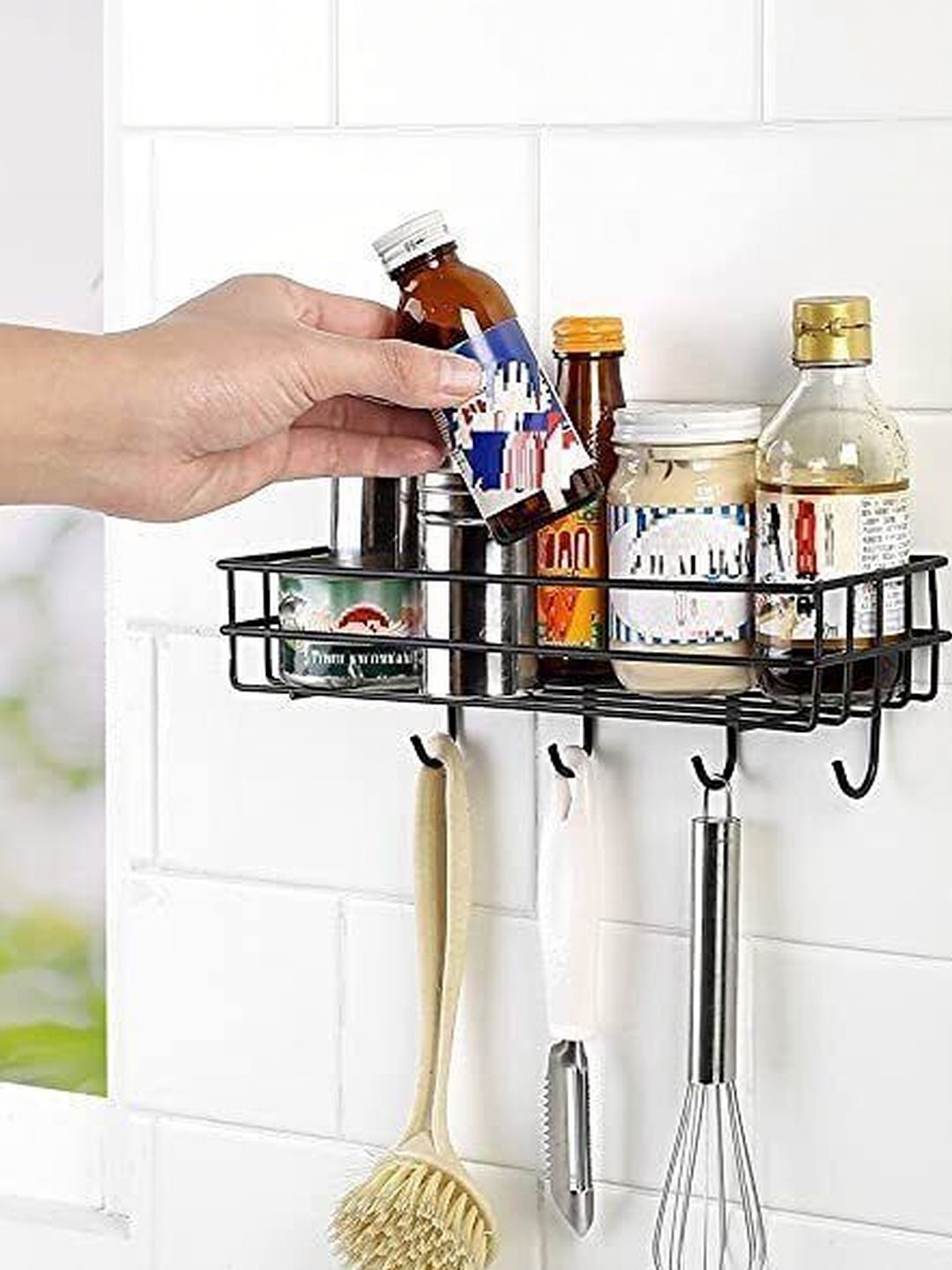 DXDT Black Wall Mounted Space Saving 2Pcs Utility Holders-image-46