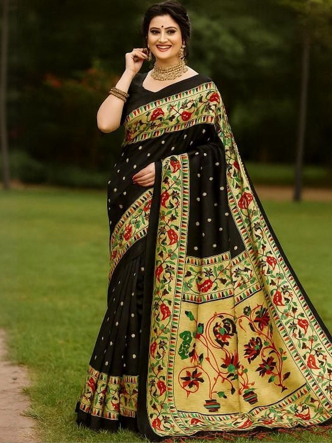 Varutex Ethnic Motifs Zari Art Silk Heavy Work Saree-picture-22
