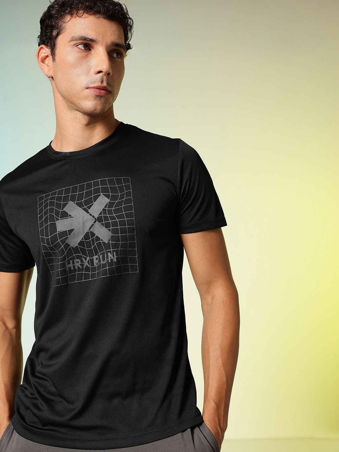 HRX by Hrithik Roshan Brand Logo Printed Rapid-Dry Running T-shirt-picture-55