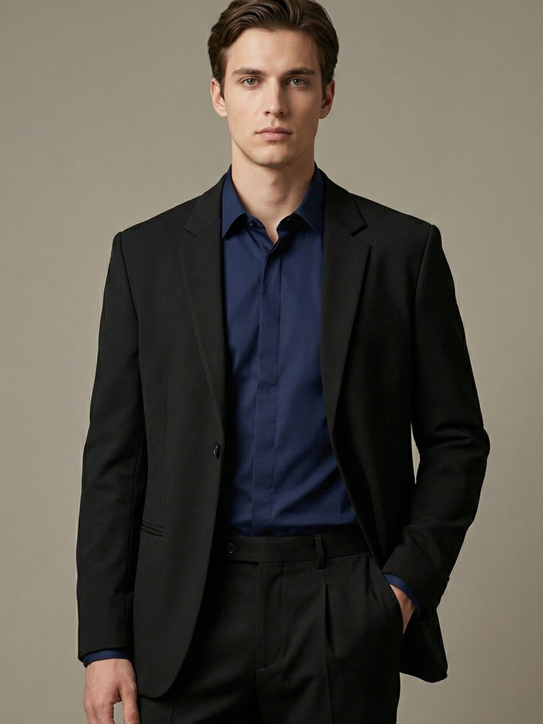 HE SPOKE Notched Lapel Single Breasted Blazer-picture-11
