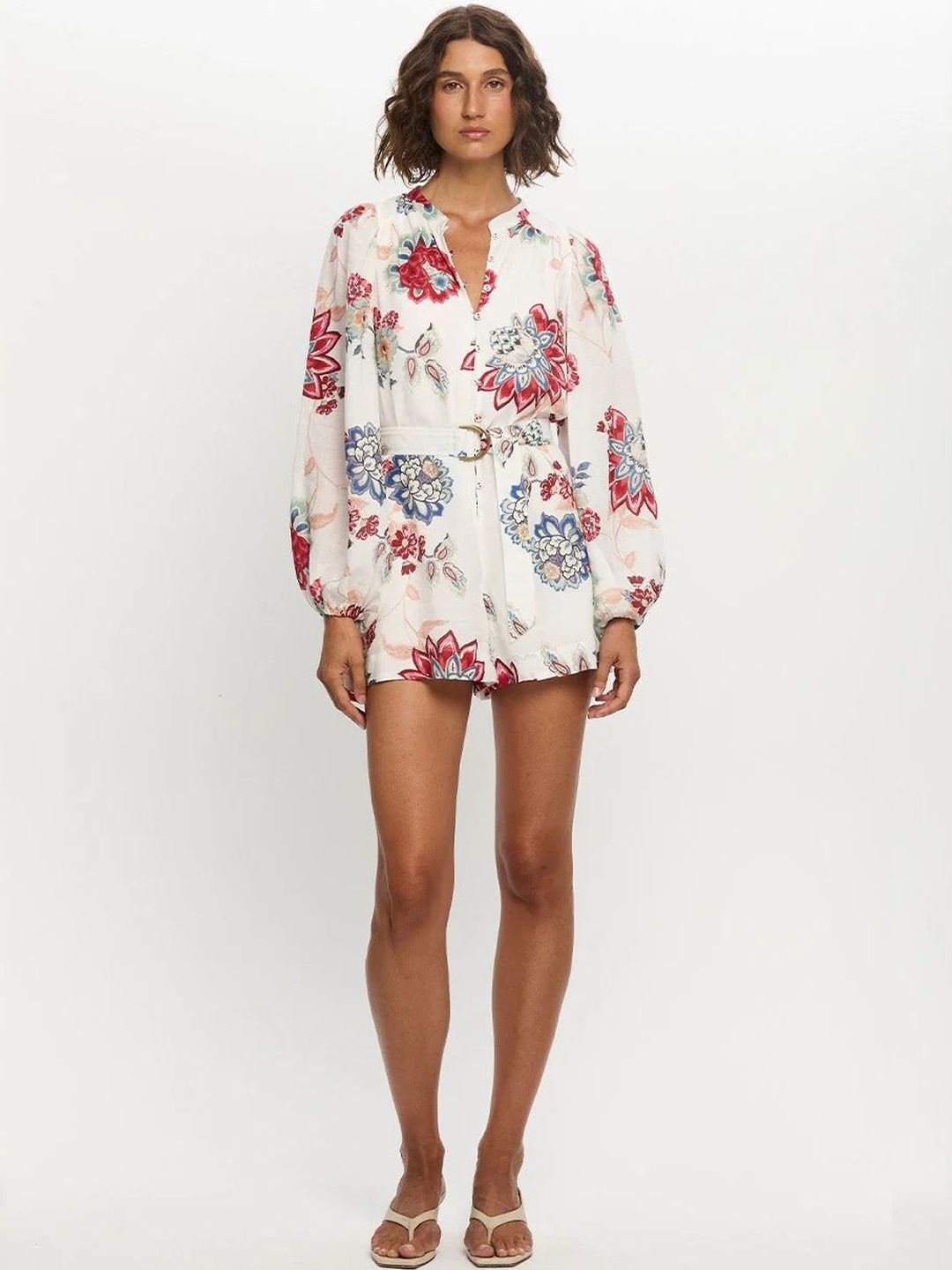 Suo Printed with Embellished Jumpsuit-image-3