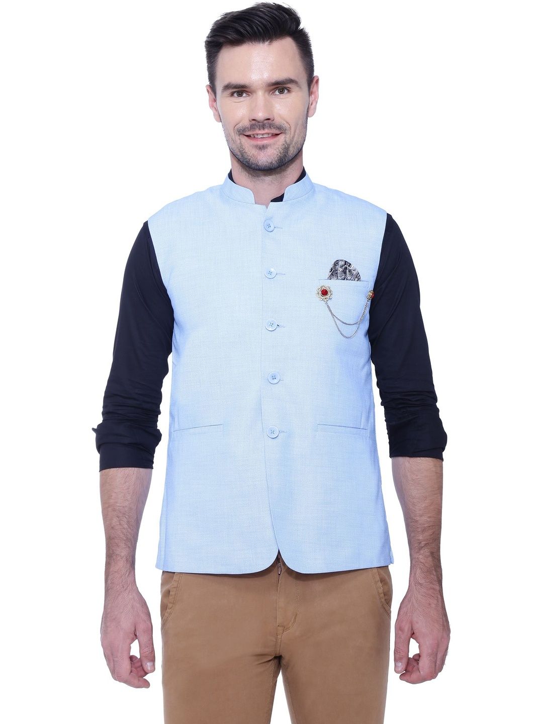 FRIENDHOOD Mandarin Collar Nehru Jackets-picture-40