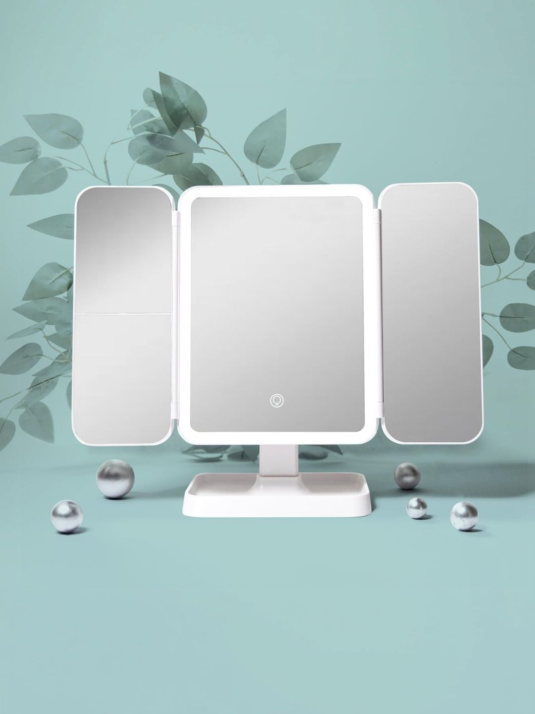 Stelliferous White Plastic Makeup Table Top Mirror-picture-25