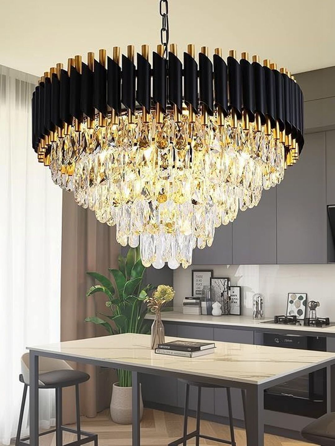 LEGEEN Black & Gold-Toned Contemporary Ceiling Lamp-image-41