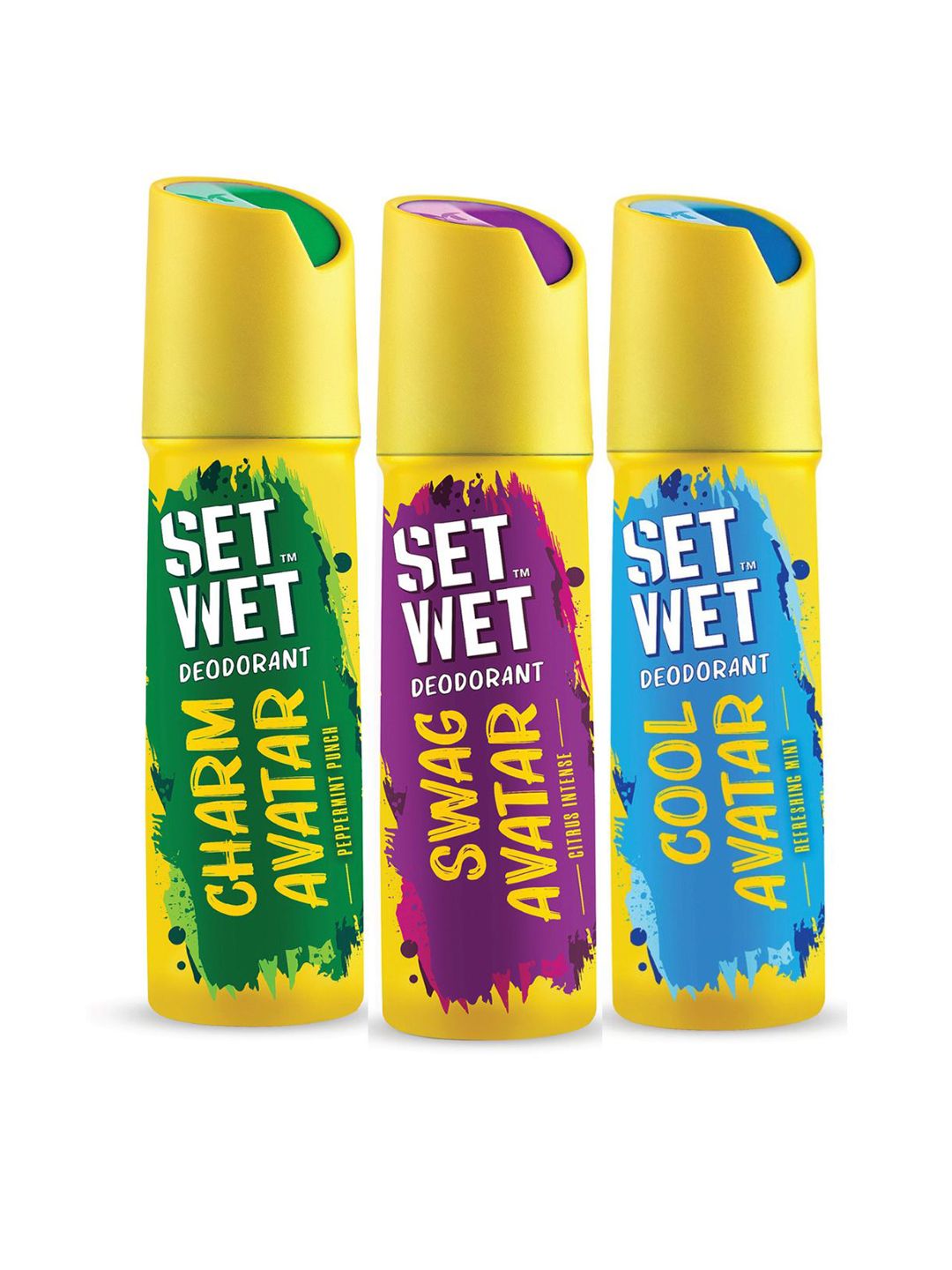 Set Wet Men Avatar Deodorant Trio 180 ml each - Cool + Charm + Swag-image-32