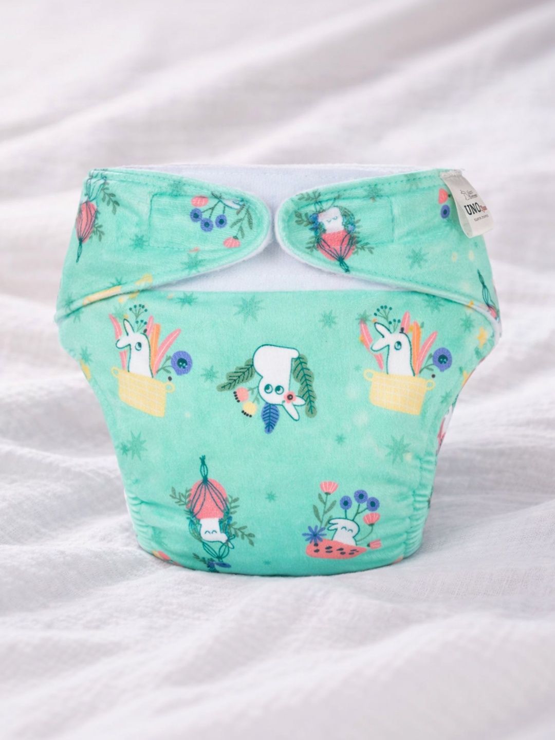 SuperBottoms Printed UNO Luxe Cloth Diaper With Velcro Closure-image-48