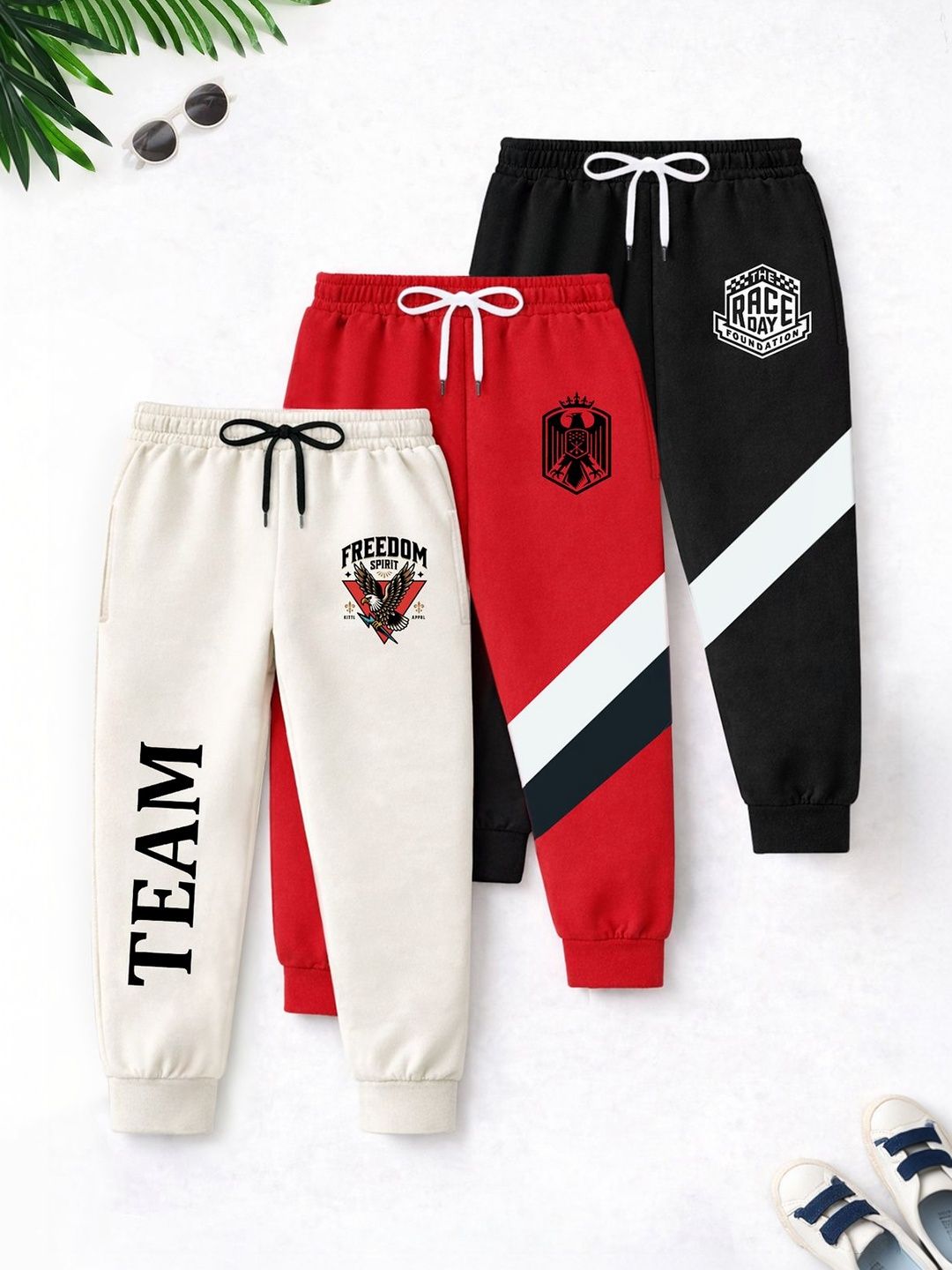 HERE&NOW Boys Pack of 3 Regular Fit Graphic Print Joggers-picture-39