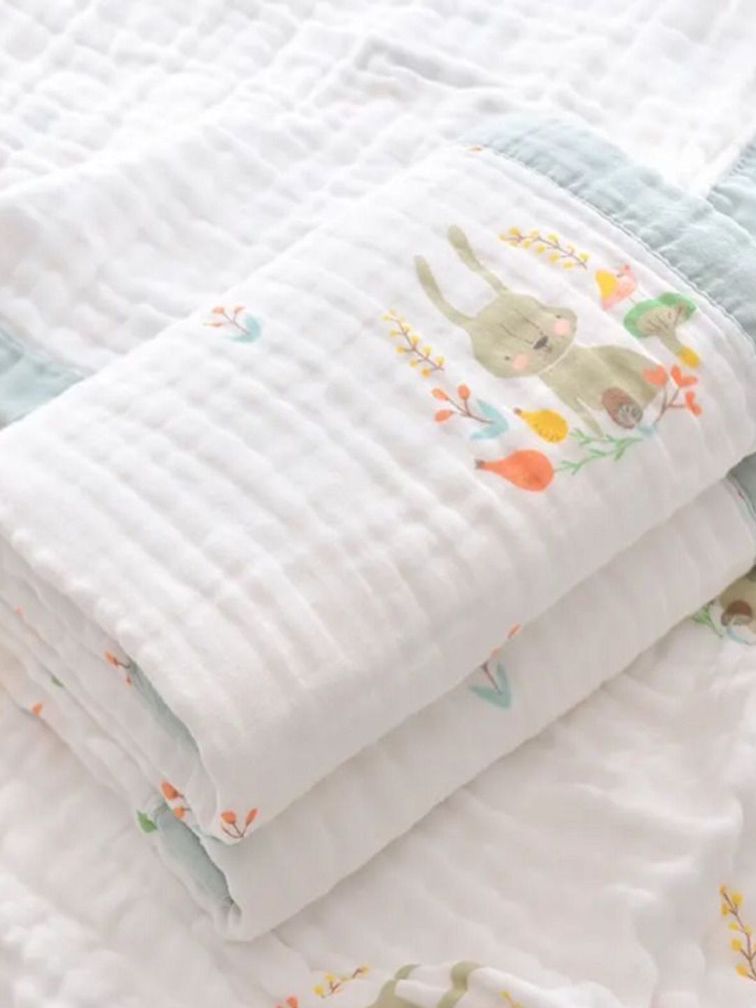 BABY MUSLIN White & White 1 Printed 500 GSM Bath Towel-picture-53