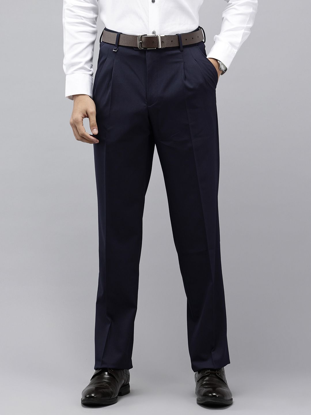 Van Heusen Men Custom Fit Pleated Formal Trousers-picture-54