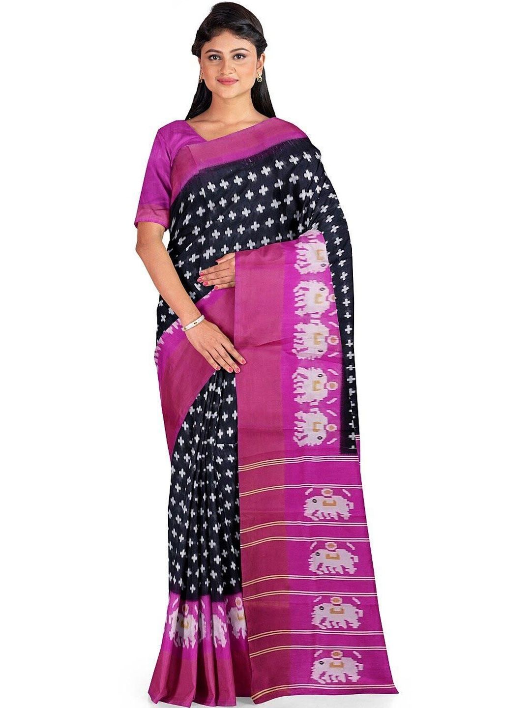 YUGAVEERAA Ethnic Motifs Art Silk Handloom Banarasi Saree-picture-20