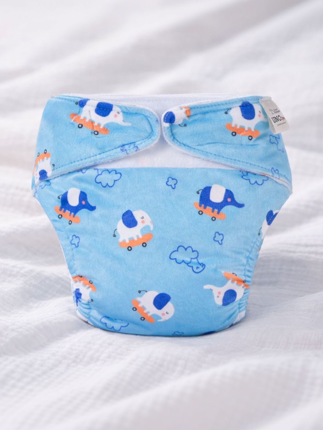 SuperBottoms Printed UNO Luxe Cloth Diaper With Velcro Closure-image-47