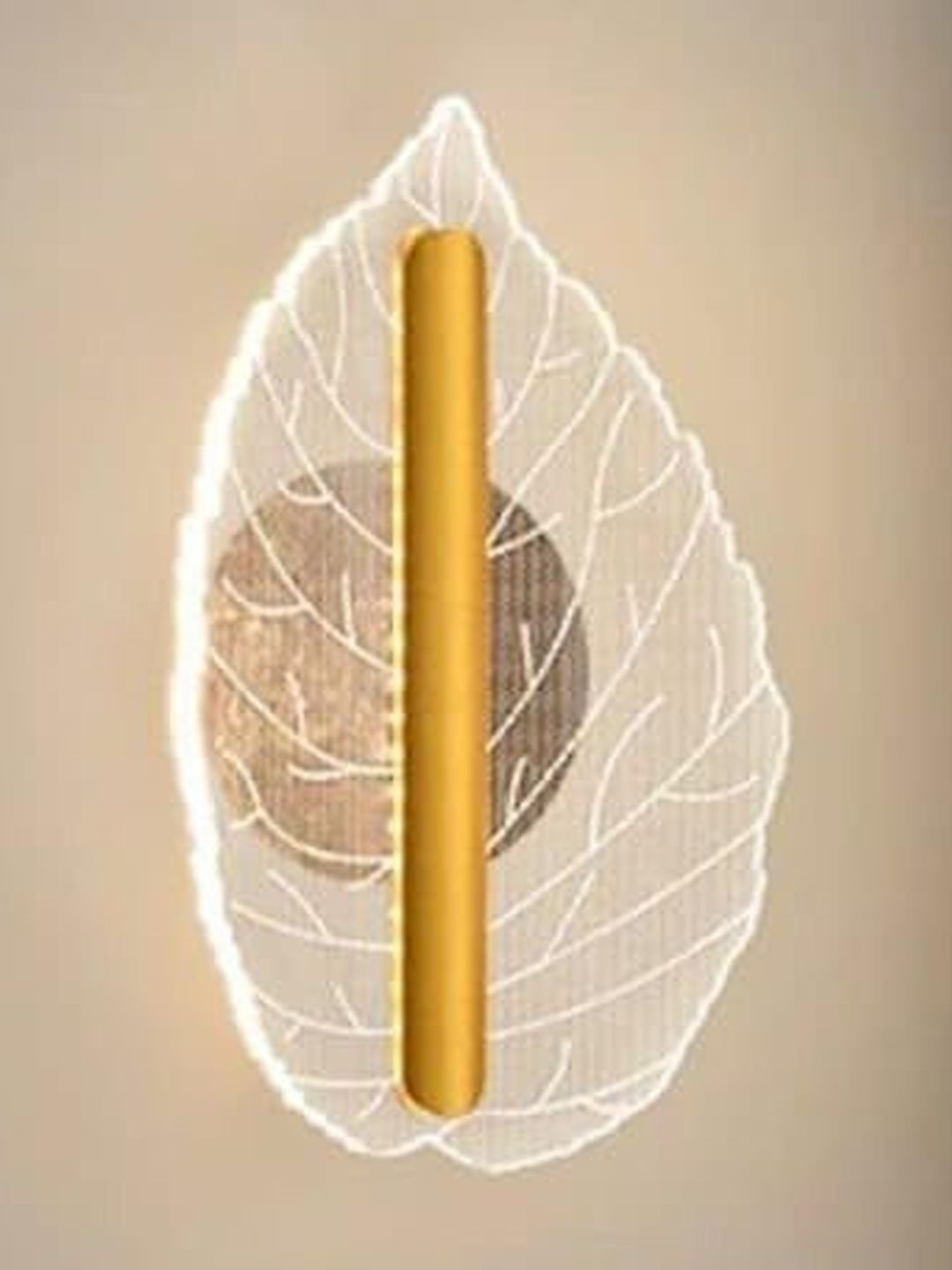 LEGEEN Gold-Toned & White Textured Metal Contemporary Abstract Shaped Shaped Wall Lamp-picture-0