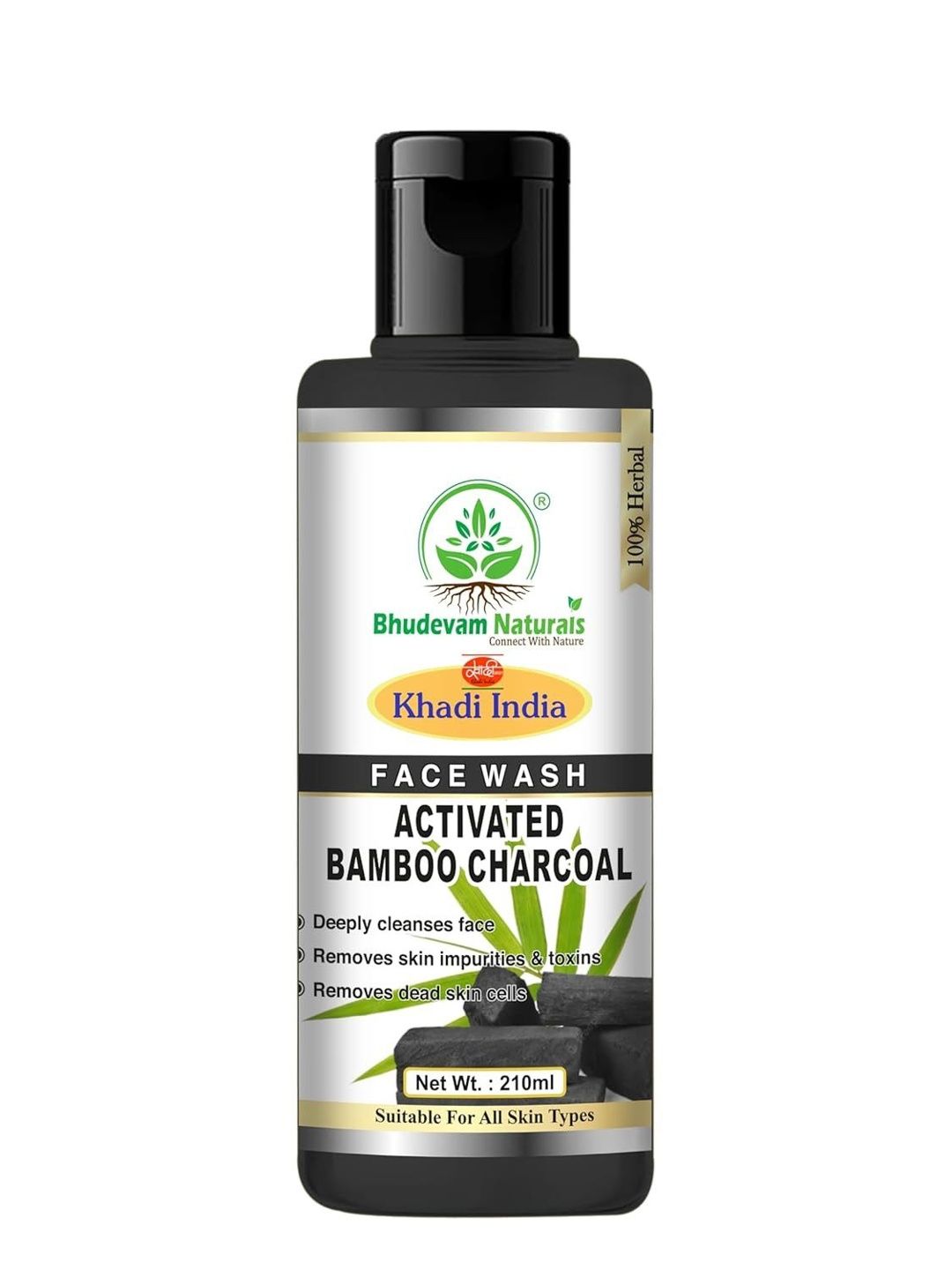 Bhudevam Naturals Activated Bamboo Charcoal Face Wash - 210 ml-picture-46