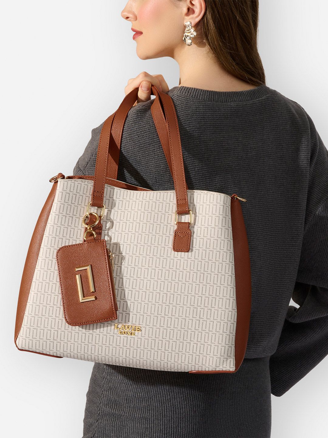 LAVIE LUXE Printed Up to 12 inch Structured Tote Bag-picture-46